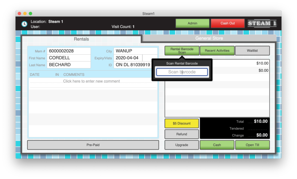 New FileMaker Pro solution Activity screen